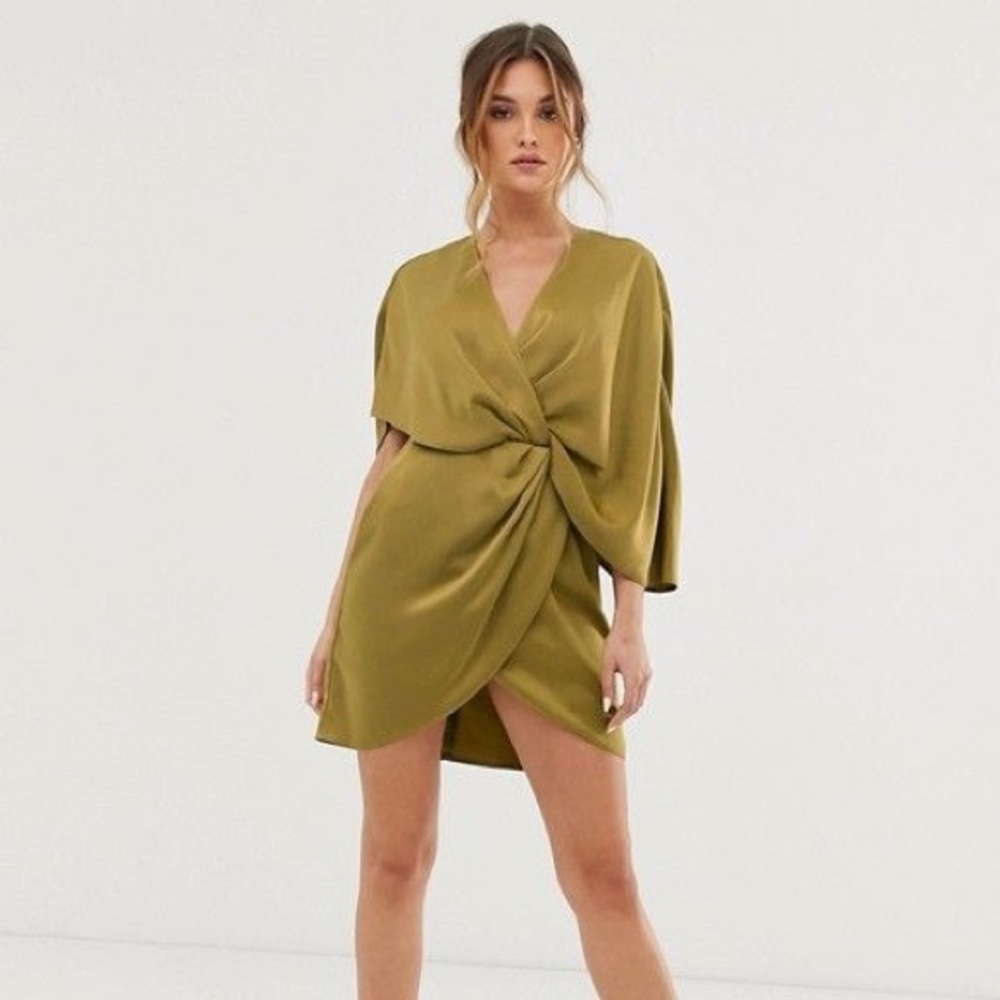 ASOS design satin kimono mini dress